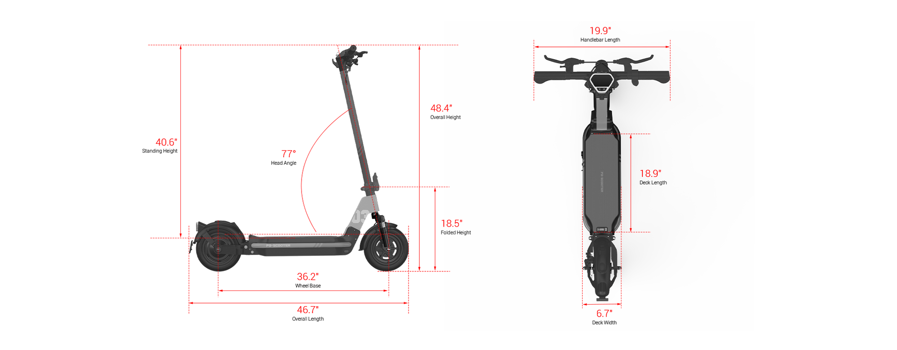 marsants'x-Size of P3 electric scooter